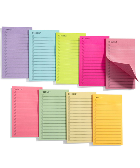 40 Shhets Assorted Colors Daily To Do List Notepad Sticky Notes Planner with Lines
