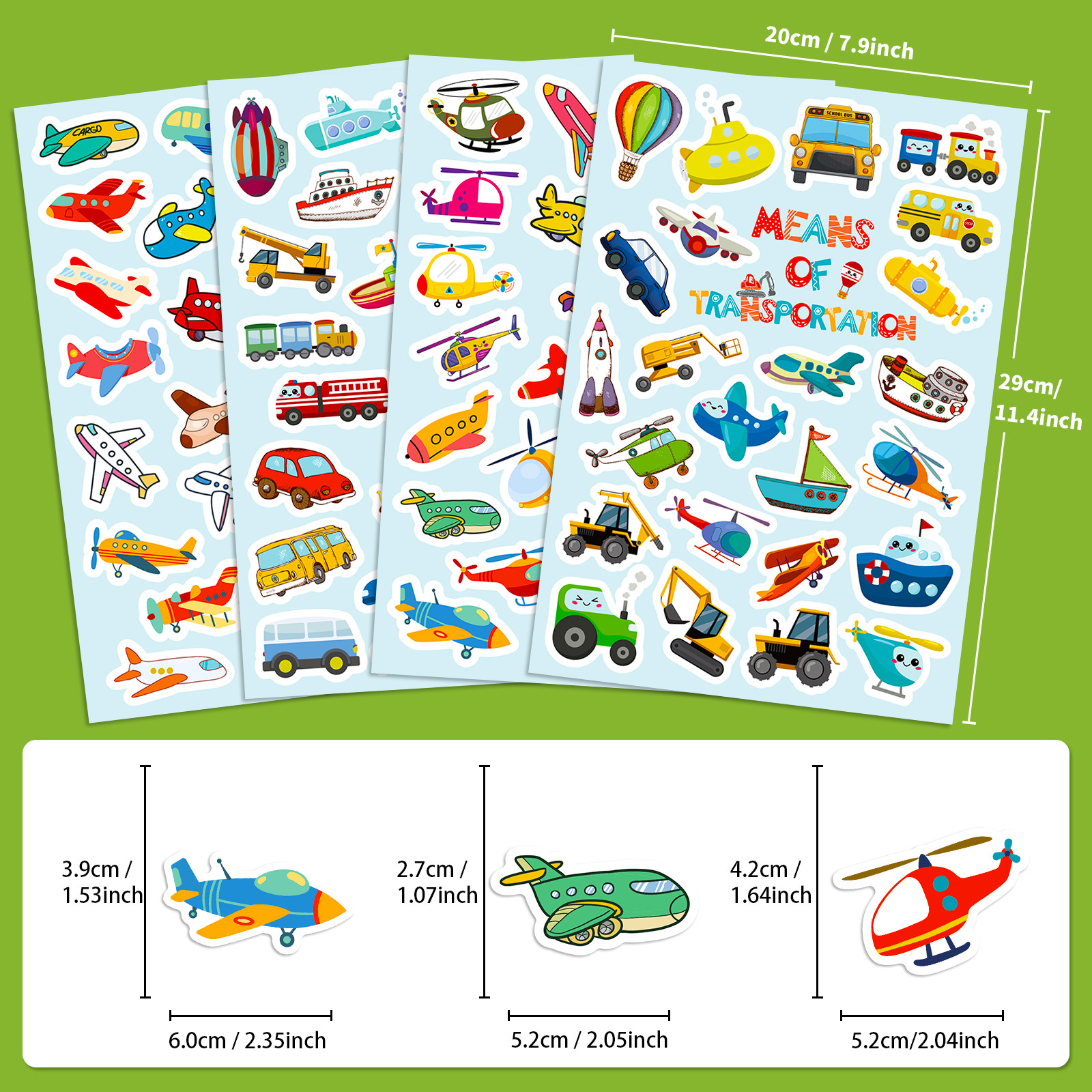 Transportation Vehicle Car Bus Stickers Vinyl Waterproof Construction Truck Airplane Train Helicopter Boat vehicle Logo Sticker
