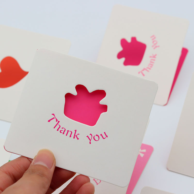 Custom Printing Thank You for Purchasing Business Cards, Hollow Design Thank You Cards for Garments