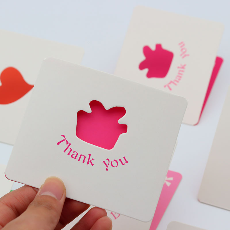 Custom Printing Thank You for Purchasing Business Cards, Hollow Design Thank You Cards for Garments