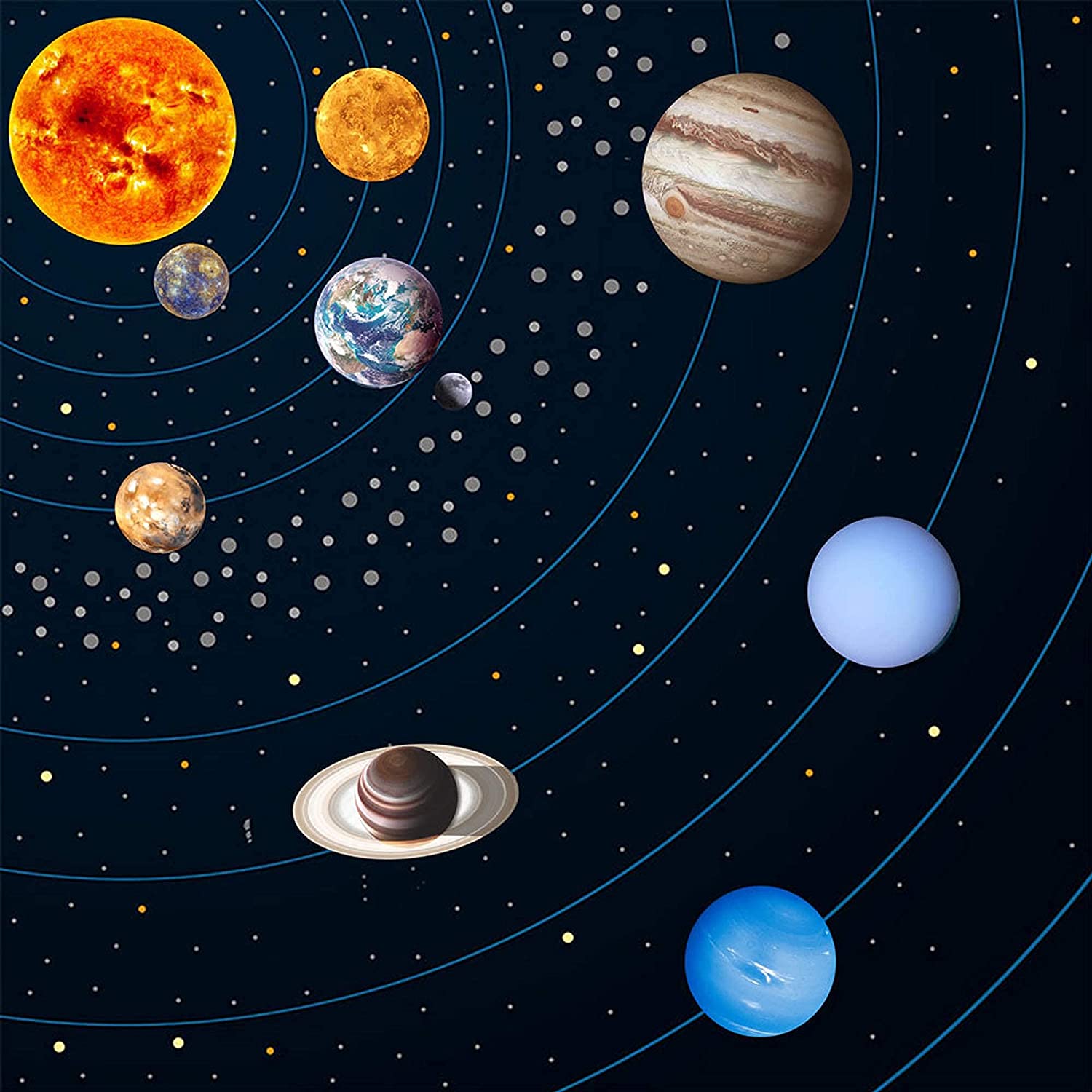 3D Self-Adhesive Glow in The Dark Nine Planet Solar System Glowing Stickers 