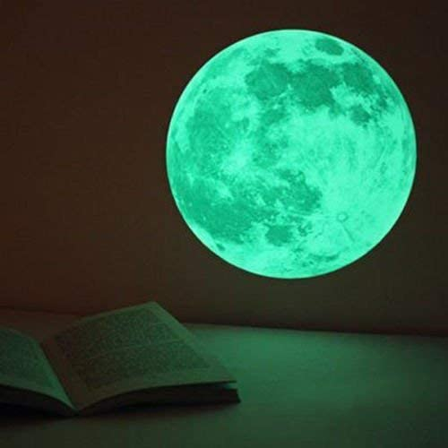 Removable Glow in The Dark Wall Ceiling Moon Stickers Luminous Decal Stickers
