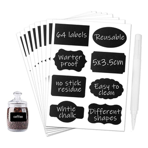 Blackboard Sticker Waterproof Label Reusable Erasable Chalk Without Sticky Residue for Kitchen Office