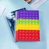 A6 Rainbow Colorful Stress Relieve Fidget Bubble Spiral Silicone Cover Fidget Notebook