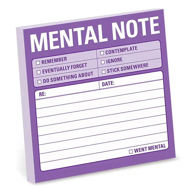 Knock Mental Note Pad Sticky Notes To Do List Custom Notepad