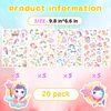Cute Pink Unicorn Adhesive Stickers Rainbow Magical Star Unicorn Stickers for Girls Toddlers Birthday Invitations Envelopes Decorations 