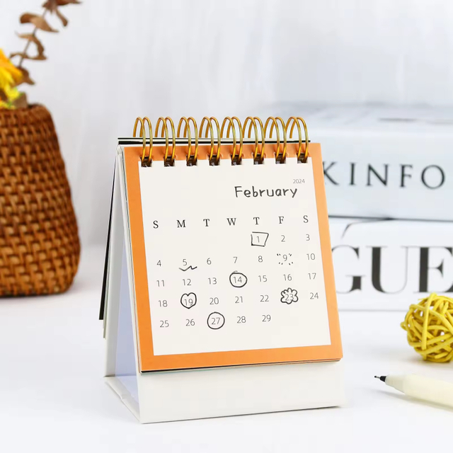 2024 Mini Desk Calendar 4.1" X 3" Eco-friendly Thick Paper Flip Monthly Memo Notes Calendar