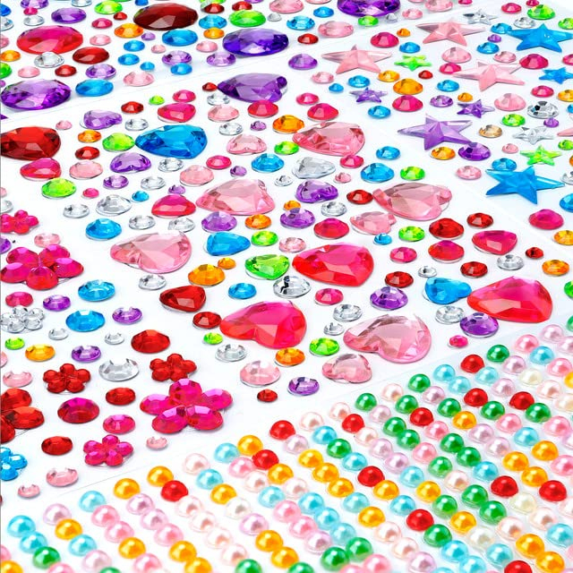 Adhesive Gems Decorative Crystal Diamond Acrylic Sticker DIY Gemstone Diamond Sticker