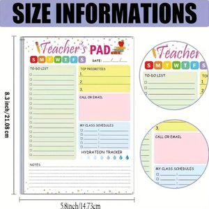 Teacher's Daily Planner Pad - Ultimate Weekly Organizer with Top Priorities To-Do List Notes Section