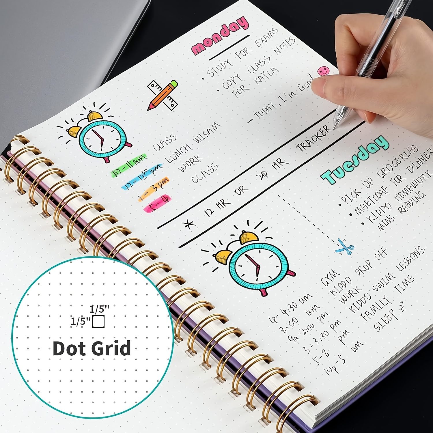 Minimalist A4 Spiral Notebook 120 GSM Dotted Paper Hardcover Journal for Work School and Personal Notes