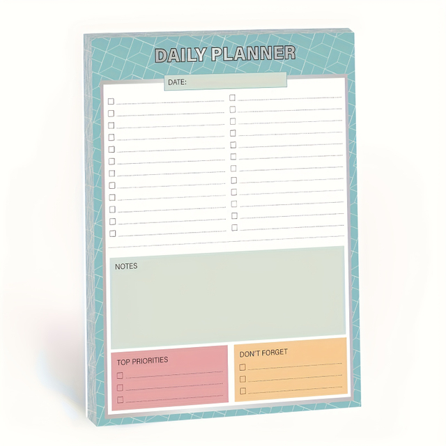 Custom Printing Undated Notepad for Daily Planning, Featuring a Checklist for Tasks And Goals
