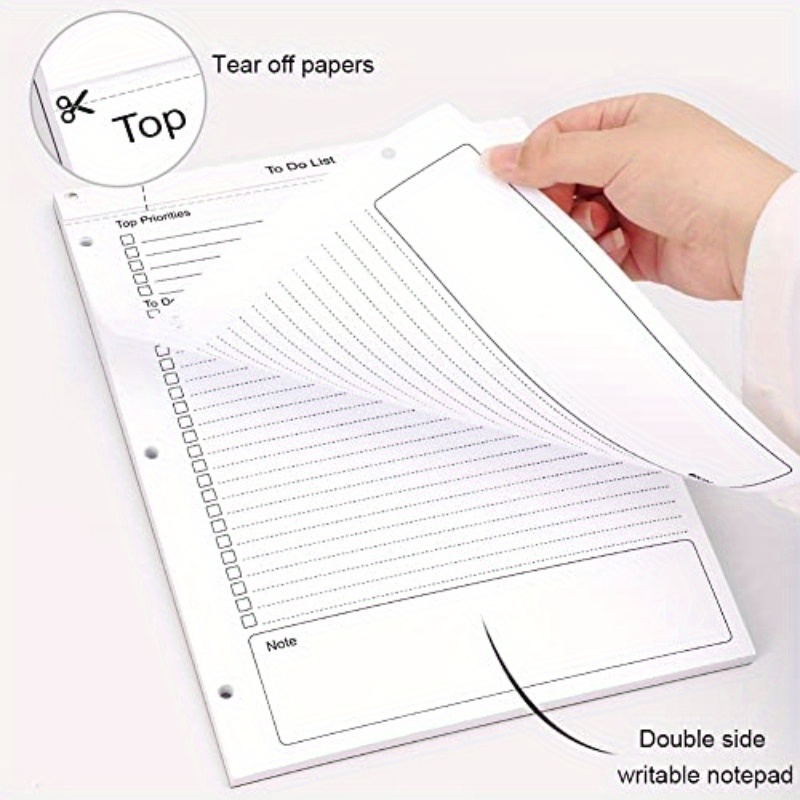 A4 Size To Do List Notepad Daily Task Planner with Checklist 52 Sheets Tear Off Note Pad with Calendar