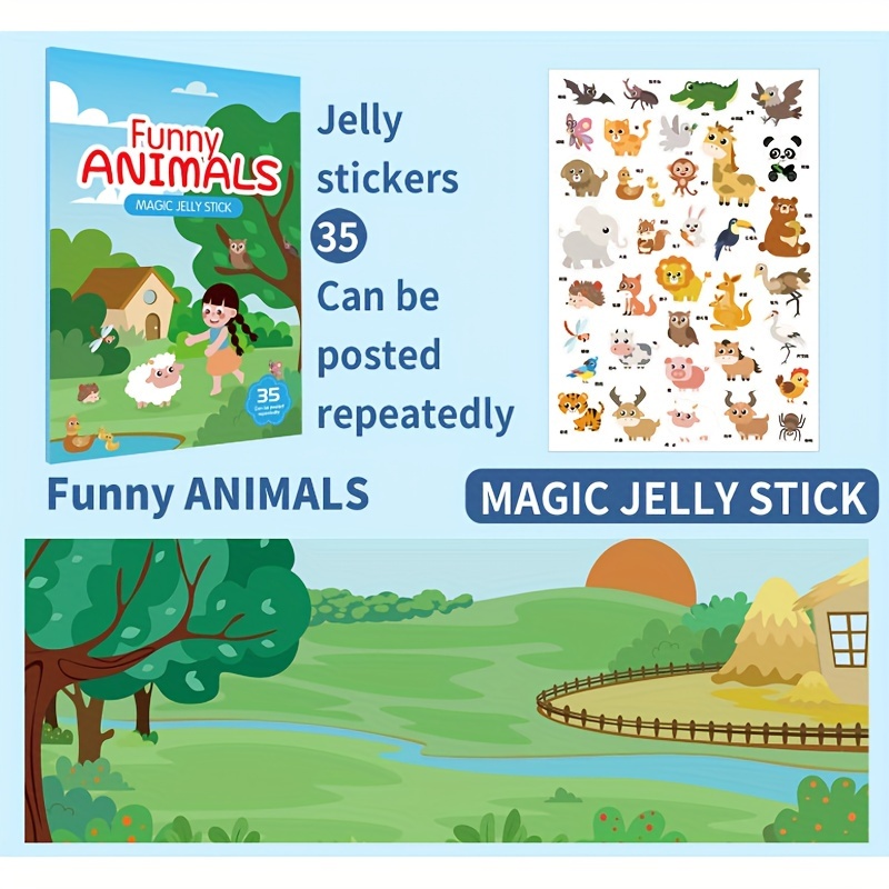 Reusable Sticker Book Animal Farm Princess Vehicles Ocean Dinosaurs, Reusable Sticker Books for Toddlers, Travel Toys