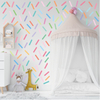 Trendy Sprinkle Confetti Strip Wall Sticker for Boys Girls Bedroom playroom Study Room Living Room Dance Room Wall Stickers