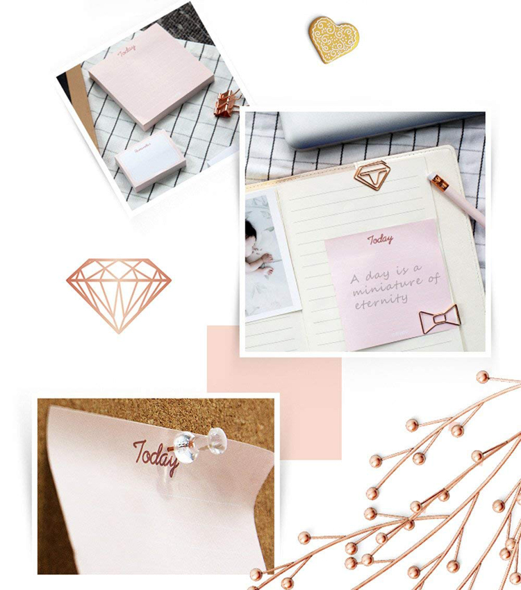 New Design Rose Gold Foil Stamping Custom Cute Sticky Note Set And Custom Sticky Notes Pads