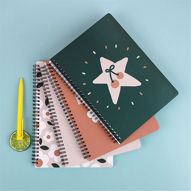 Custom Spiral Hardcover Printed A5 Notebook Journal College Ruled Lined Notebook White Paper for Students