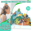 3D Pop Up Birthday Greeting Cards with Colorful LED Light & Blowout Candle & Birthday Music Dinosaur Musical Birthday Cards