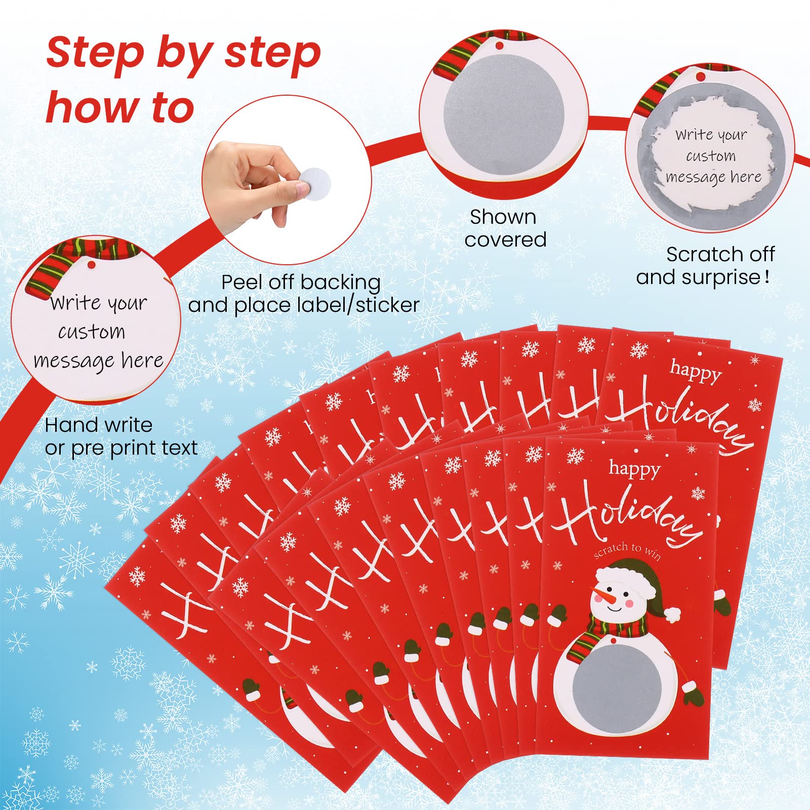 Christmas Scratch Off Cards Stickers Christmas Party Games Vouchers Festive Raffle Tickets Holiday Business Prize Drawings for Kids Adults Families Events