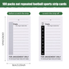 100 No-Repeat Baseball Boxing Soccer Football Strip Cards Playing Scratch Off Cards for Super Football Party Favor