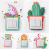 Custom 3d Foam Wall Stickers on-off Switch Outlet Cover Cute Beautiful Cartoon Animal Sticker Bedroom Kitchen Office Decor 