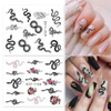 Fake Black Snake Dragon Decorative Sticker Nails Art Printing Custom Design Animal Manicure Nail Decal Stickers for Women Girls