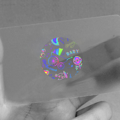 Custom Logo Pattern Design Laser Holographic Sticker Decals Beautiful Glitter Decoration Label Stickers Waterproof Printing