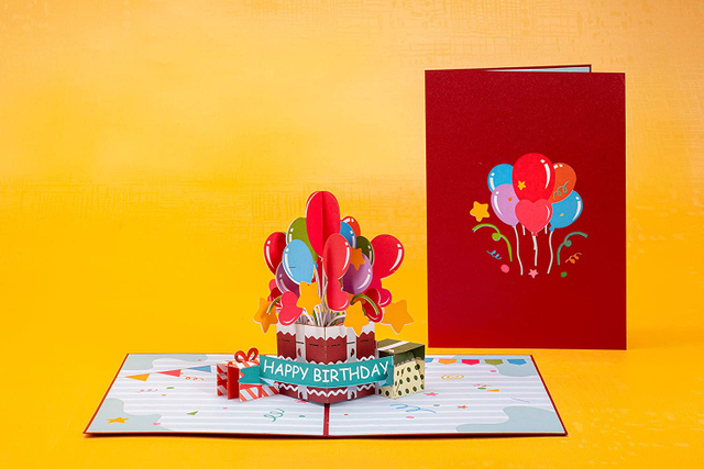 Happy Birthday Balloons Pop Up Greeting Card