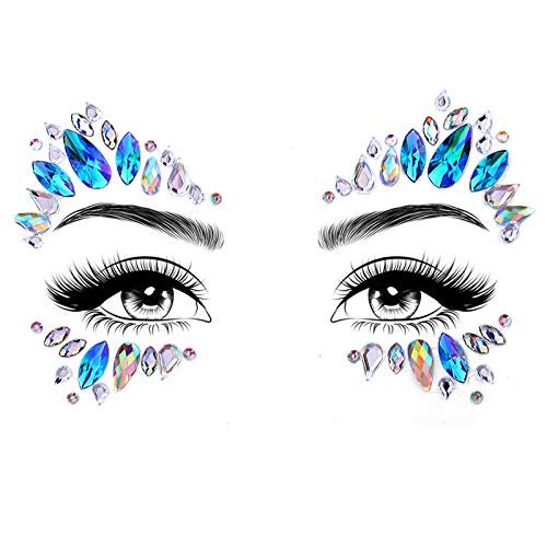 Custom Women Face Glitter Rhinestone Crystals Face Jewels Stickers Eyes Face Body Temporary Tattoo