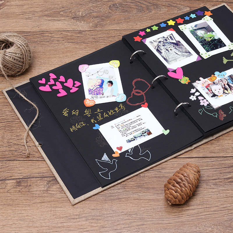 Linen Cover Large Photo Album for 4x6 8x10 Pictures Linen Scrapbook Album