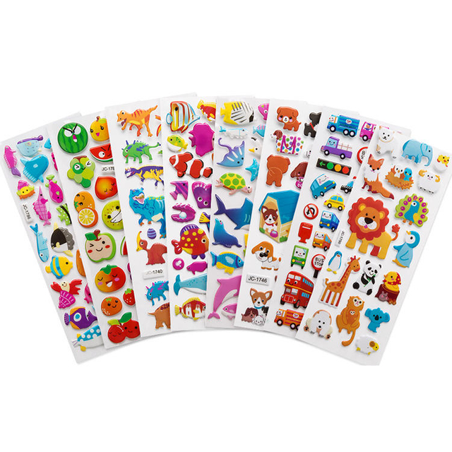 Non-toxic 3D Pe Wall Stickers Animal Puffy Sticker Custom Cartoon Cute Foam Sticker