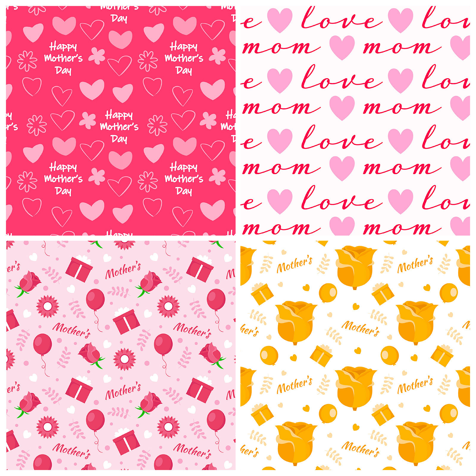 6x6in Mother's Day Pattern Scrapbook Paper Pads Scrapbook Premium Specialty Paper 15*15cm for DIY Background Card Making