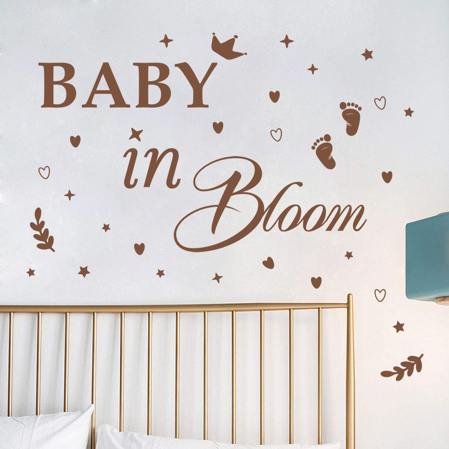Baby in Bloom Baby Shower Backdrop Large Decals Decorations Gender Reveal Girl Or Boy Vinyl Decal Stickers