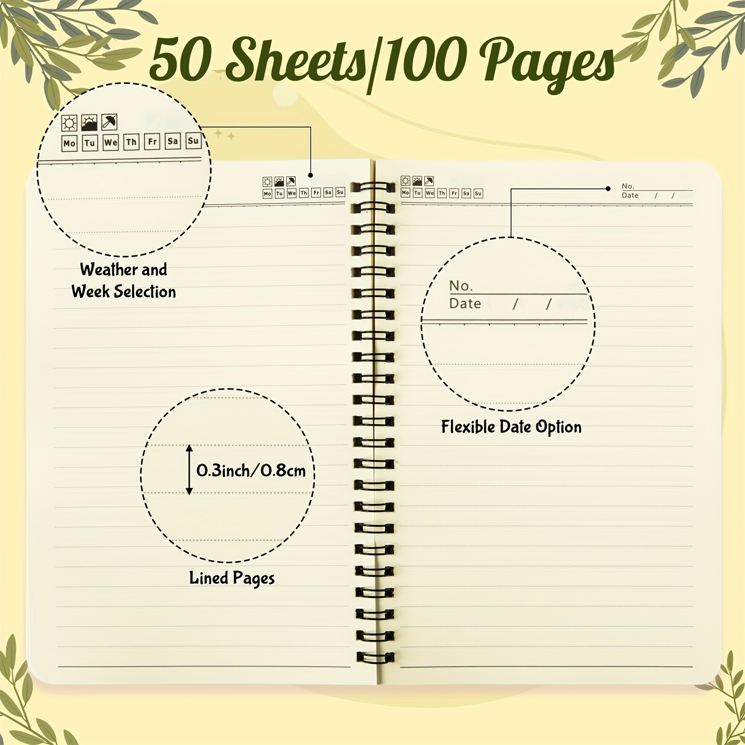 Bible Verses Inspirational Spiral Notebook for Note Taking, Inspirational Scripture Prayer Bible Study Journals for Women