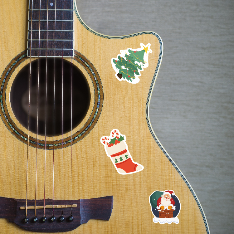 50 Pcs Die Cut Non-Repeating Vinyl Waterproof Sticker Label Merry Christmas Vinyl Stickers for Kids Xmas, Party Favorite
