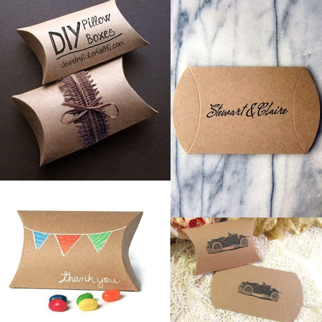 Custom Size Kraft Paper Pillow Boxes