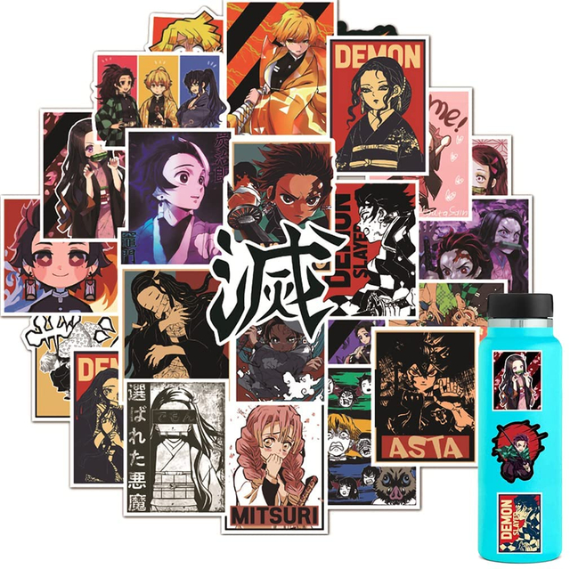 Demon Slayer Stickers Waterproof Anime Kimetsu No Yaiba Decal Stickers