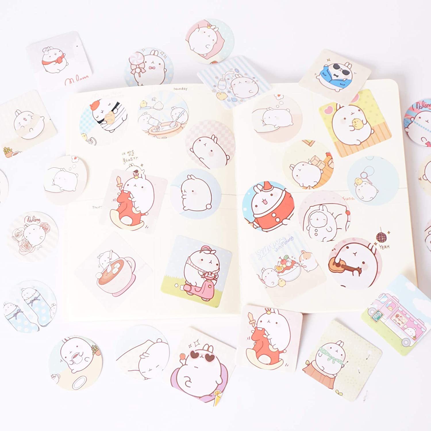 Cute Molang Rabbit Animal Stickers Kawaii Stickers