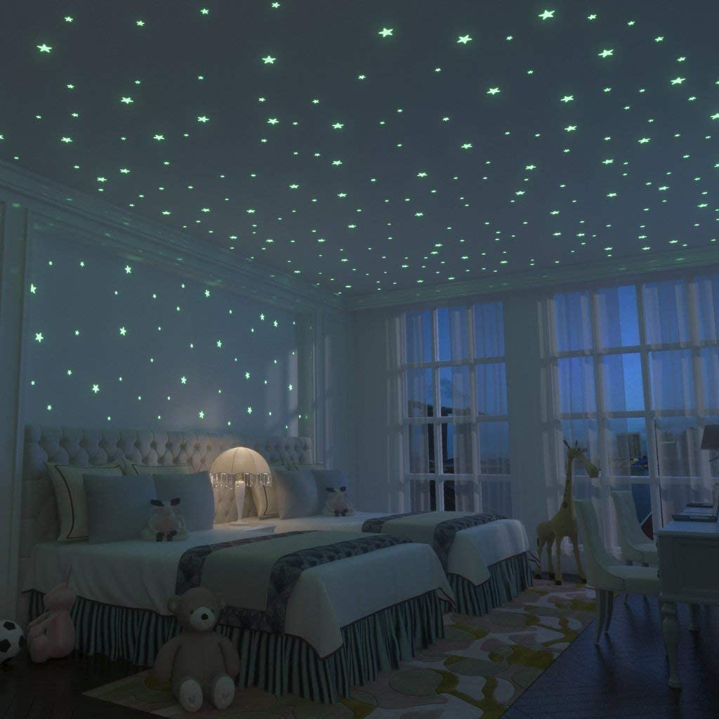 Glow Stars Wall Stickers 3D Glow in The Dark Ceiling Star Stickers for Bedrooms
