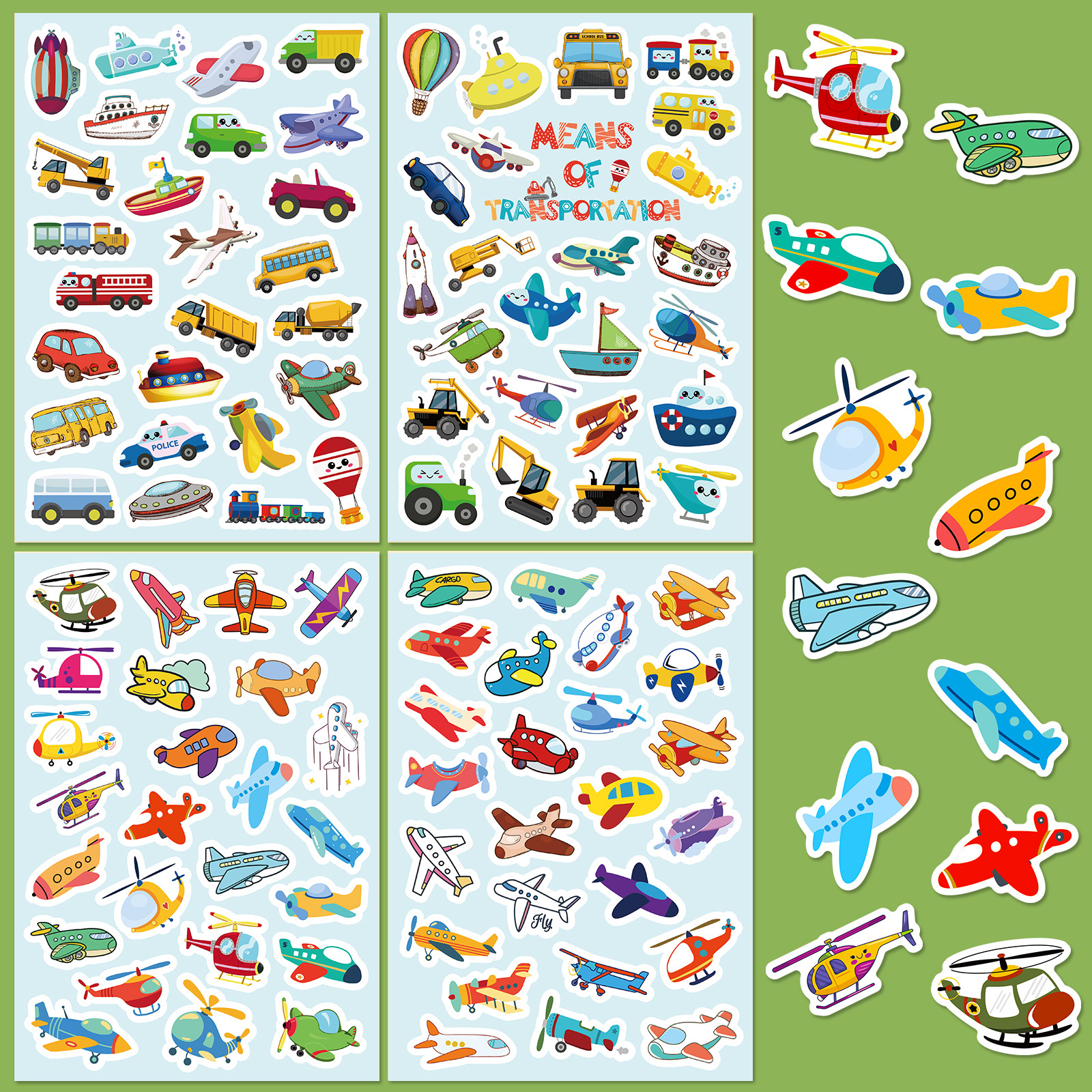Transportation Vehicle Car Bus Stickers Vinyl Waterproof Construction Truck Airplane Train Helicopter Boat vehicle Logo Sticker