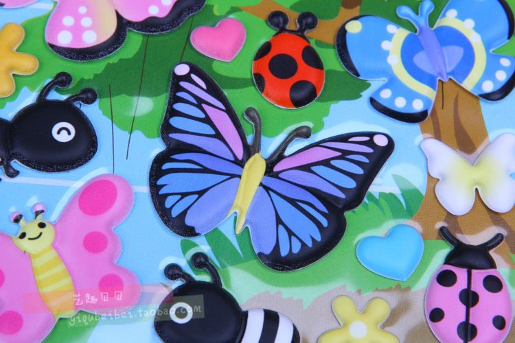 Pva Foam Colorful Butterfly Decal Puffy Stickers 3d Butteefly Puffy Stickers for School Projects & Decoration