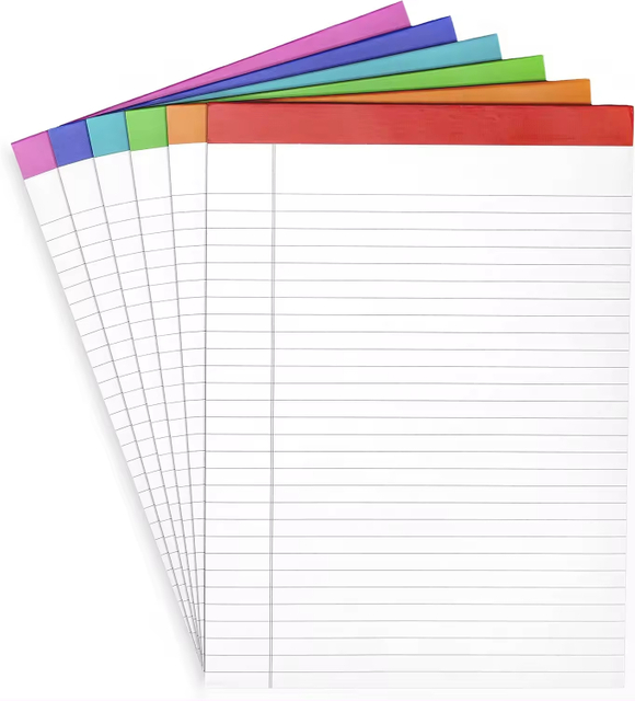 6 Pack Lined Legal Pads Wide/Legal Ruled Note Pads