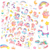 Cute Pink Unicorn Adhesive Stickers Rainbow Magical Star Unicorn Stickers for Girls Toddlers Birthday Invitations Envelopes Decorations 