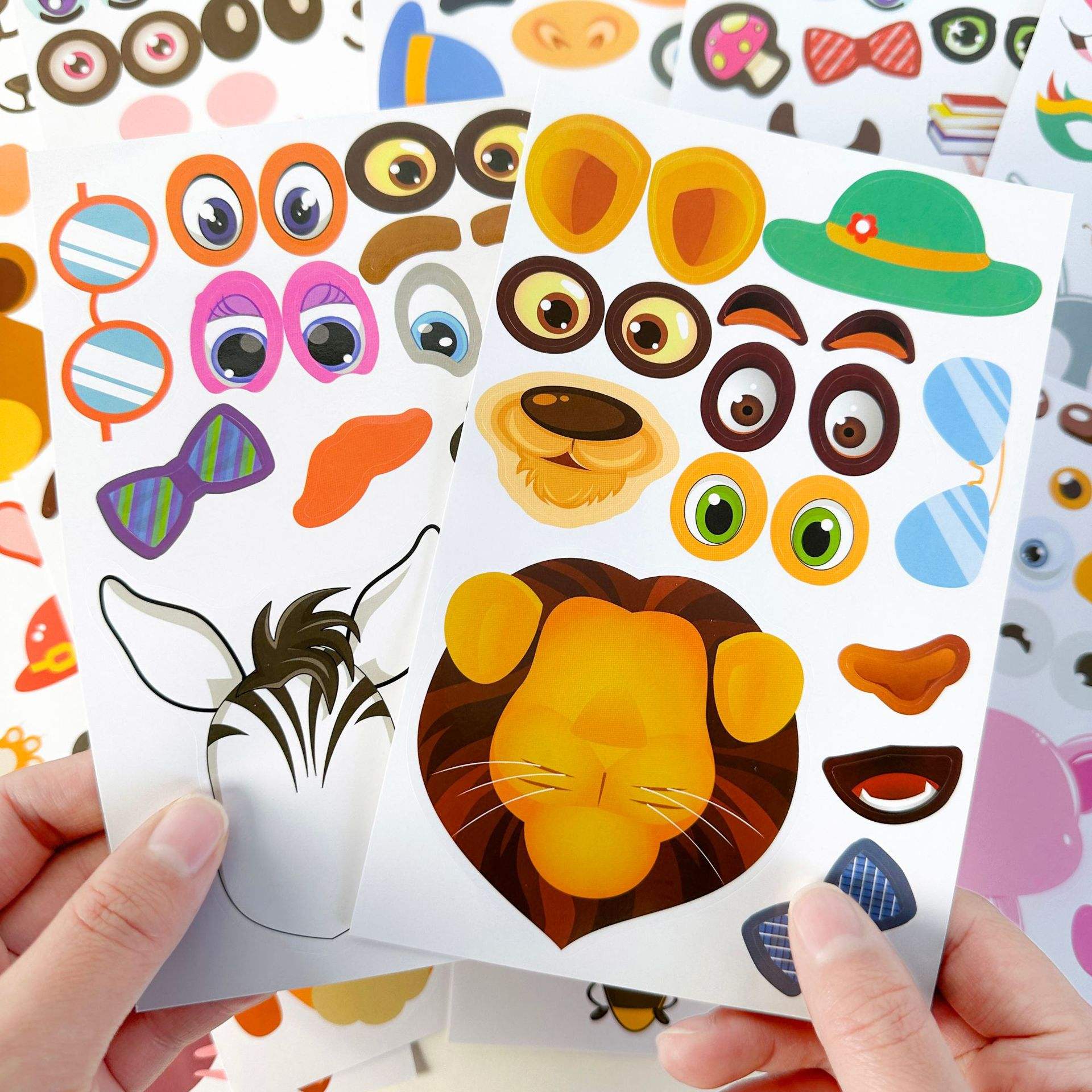 Make a face Sticker Sheets Set Make Your Own Animal Kids Sticker