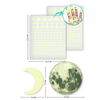 Glow in The Dark Stars Circles 3d Wall Stickers with Crescent Moon Realistic Moon