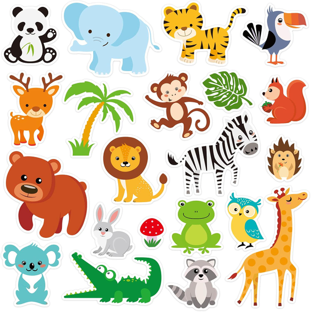 Animal Window Clings, Kids Removable And Reusable Gel Stickers 