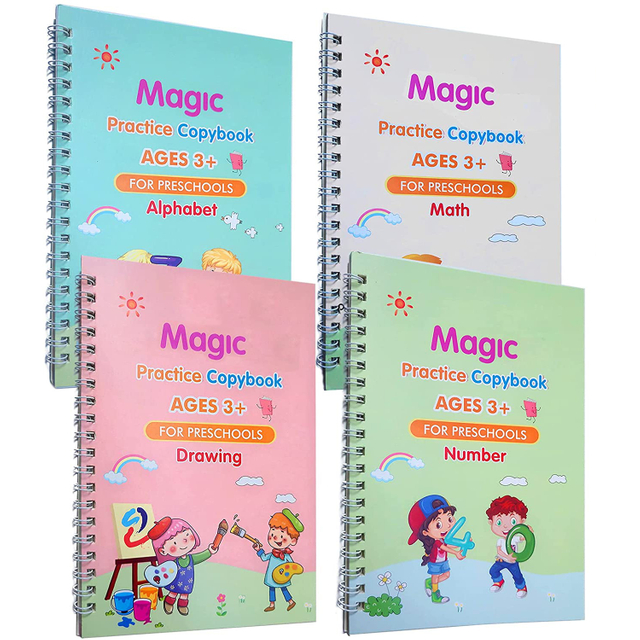 Magic Practice Copybook Reusable for Kids Alphabet Drawing Math Practical Writing