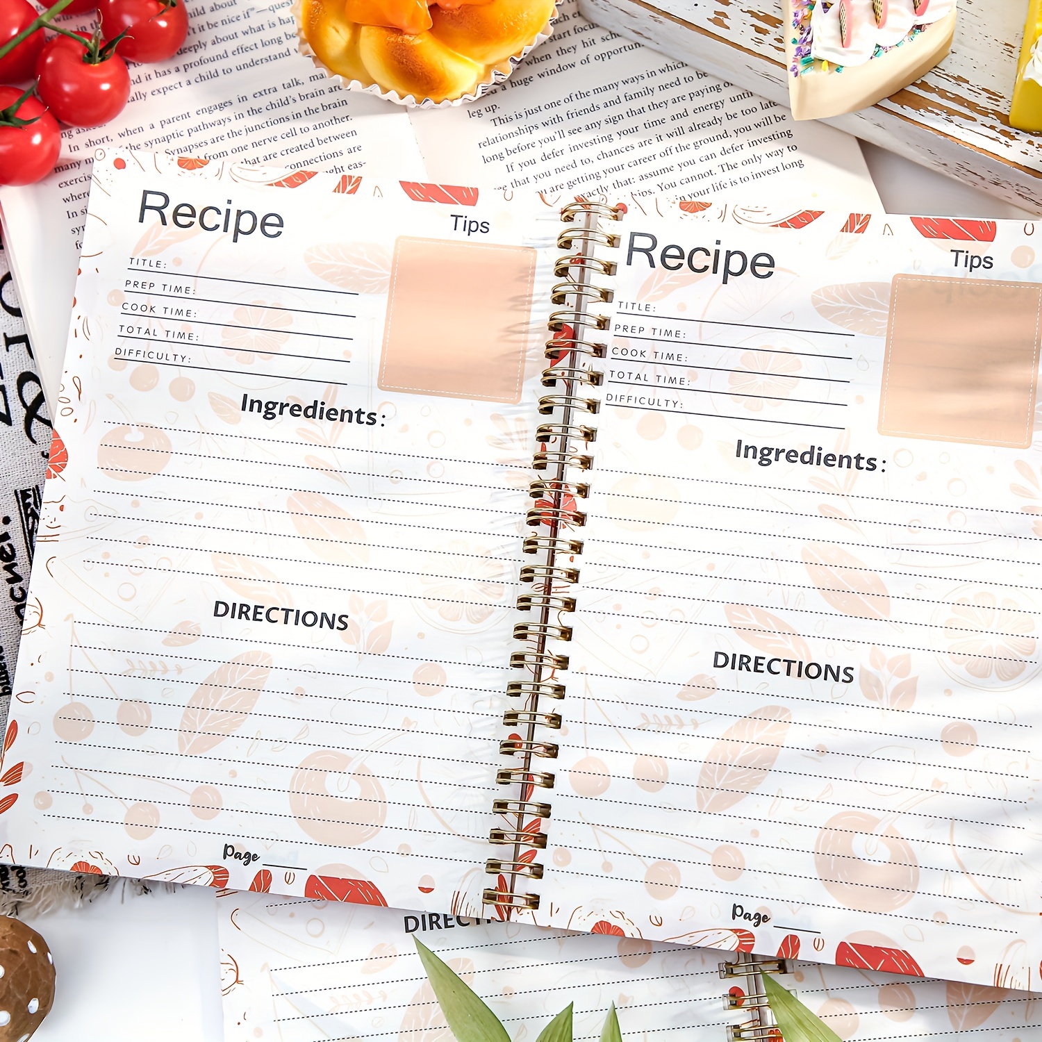 Spiral Healthy Eating Planner Daily Meal Tracker & Calorie Management Notebook Custom Wellness Journal Meal Planner