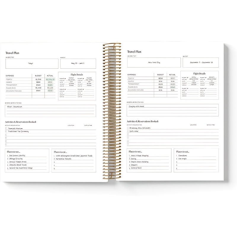 180° Lay Flat 2025-2026 Daily & Monthly Planner with Exercise Log Waterproof Leather Cover Ribbon Bookmark