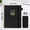 Spiral Bound Black Paper Log Durable Fitness Journal & Workout Planner for Men & Women's Gym And Home Exercise Tracking