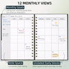 Spiral-Bound Undated Weekly & Monthly Planner 53 Week Agenda Journal Productivity Enhancing Stationery for Office Use